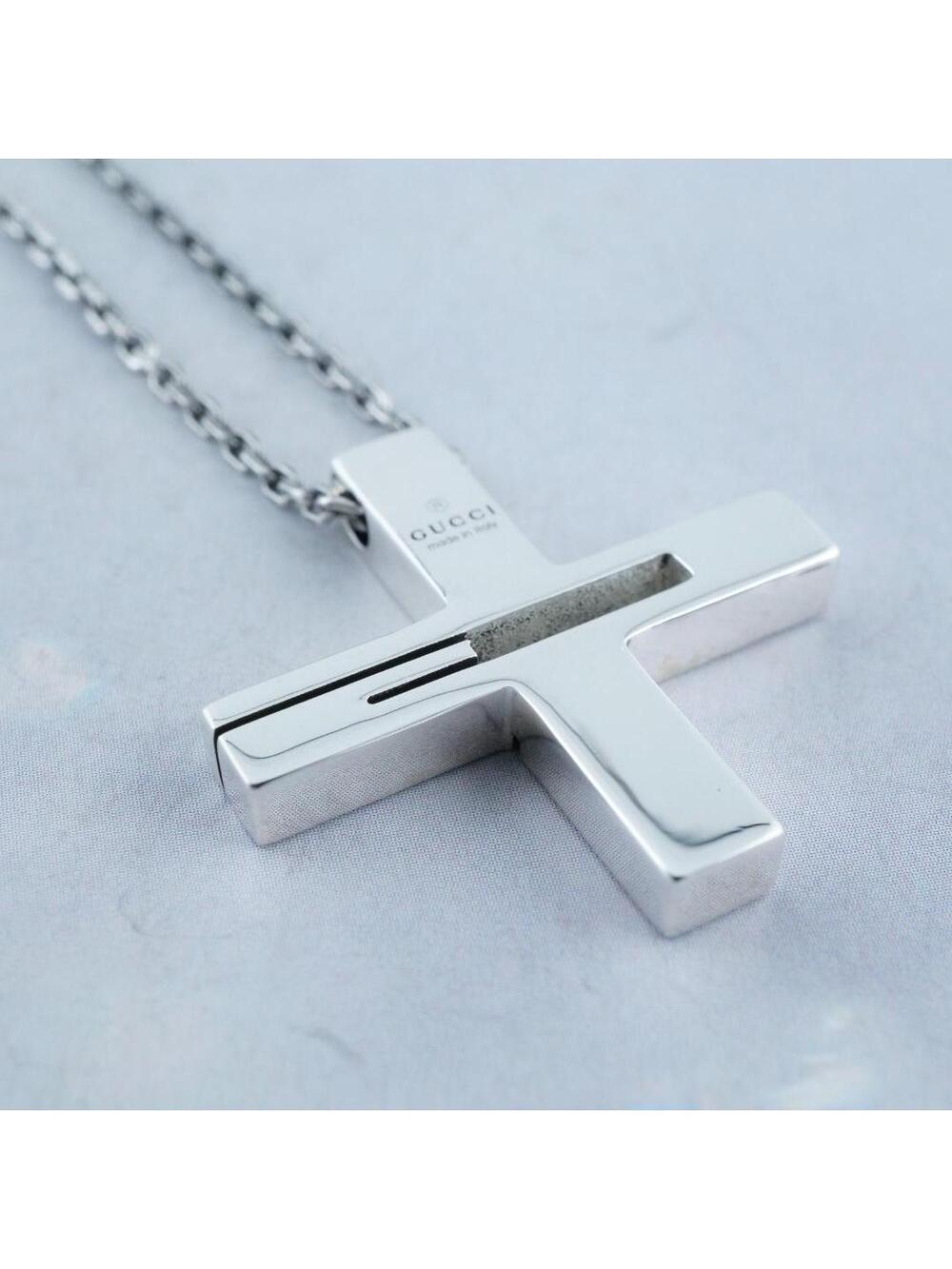 Gucci Auth Necklace Cross Crucifix #234605G13B